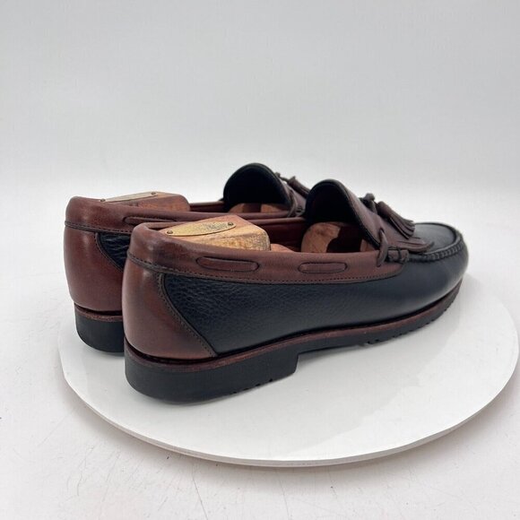 Allen Edmonds Nashua Men Size 9.5D Black Brown Leather Tassel Loafer Dress Shoes - Picture 5 of 14